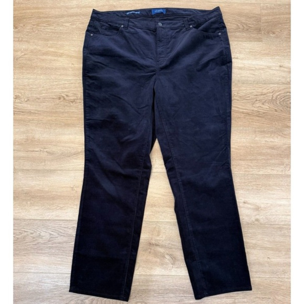 Talbots Size 18W High Waist Straight Leg 5 Pocket Corduroy Pants Black
